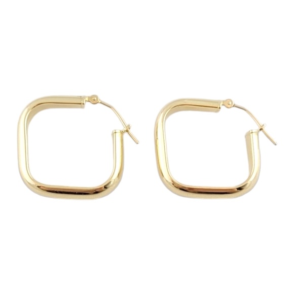 14K Yellow Gold Square Earrings #15860 - Picture 2 of 5